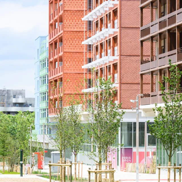 Construction of the Olympic Village in Saint-Denis (93) on June 12, 2024